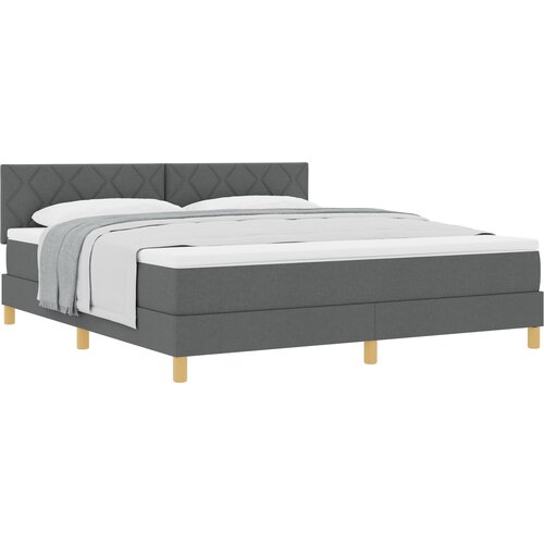 vidaXL Vzmetnica s škatlo z vzmetnico Temno siva 180x200 cm Tkanina Cene