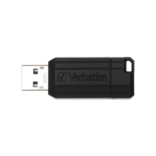 Verbatim PinStripe 128GB, USB 2.0, 10/4MB/sec pendrive, črn Slike