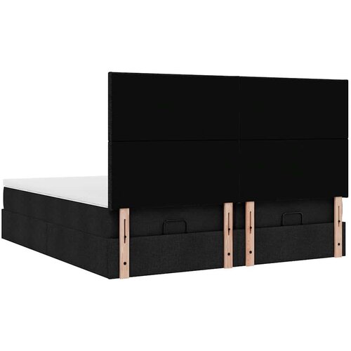 VidaXL otomanski okvir kreveta s madracima crni 200x200cm od tkanine Slike