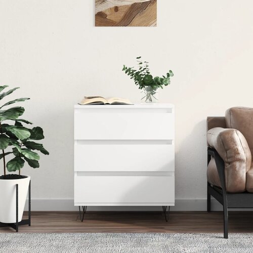 vidaXL Komoda bela 60x35x70 cm inženirski les Cene
