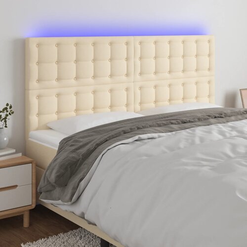  the living store led posteljno vzglavje krem 160x5x118/128 cm blago - led vzglavje, (21500336) Cene