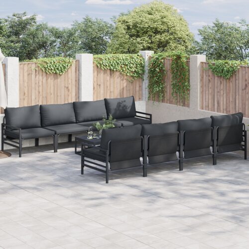 vidaXL Vrtna sedežna garnitura 9 pcs Antracitna 70 x 70.5 x 31.5 cm Cene
