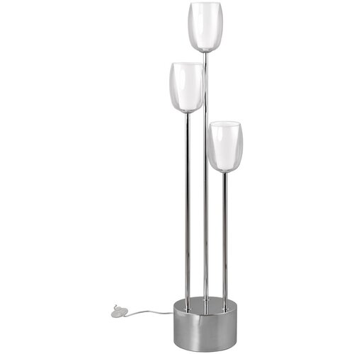 Trio Select Stoječa svetilka v srebrni barvi s steklenim senčnikom (višina 140 cm) Barret – Cene
