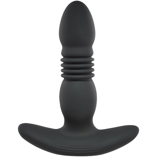 Playboy polnilni, potisni analni vibrator (črn) Slike