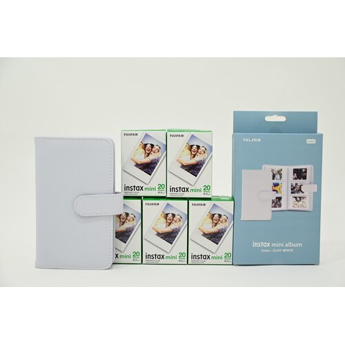 Fujifilm Set od 5 filmova za fotoaparat Instax Mini Glossy i album za slike, Beli Cene