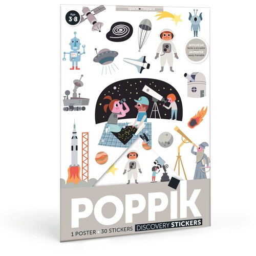 Poppik Edukativni poster s nalepnicama Mini otkrića Svemir Slike