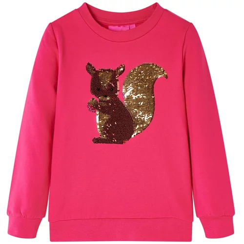 vidaXL Otroški pulover živo rožnat 128