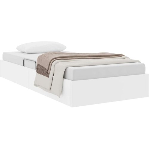 VidaXL Krevet s od storage Čista bijela 100 x 190 cm Umjetna koža - Bijela 100 x 190 cm Slike