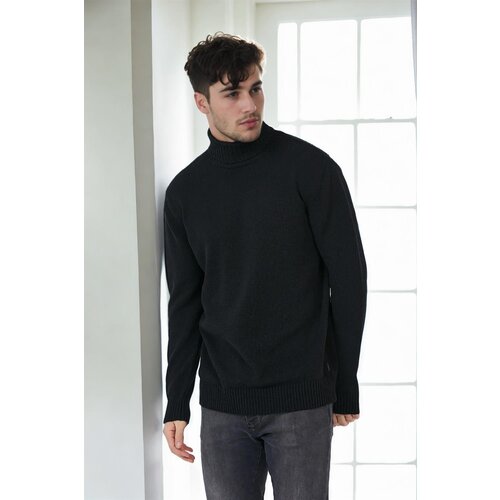 Dewberry 75046 Turtleneck Mens Sweater-BLACK Slike