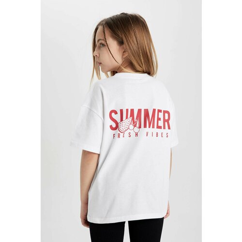 Defacto Girl Oversize Fit Back Printed Short Sleeve T-Shirt Slike