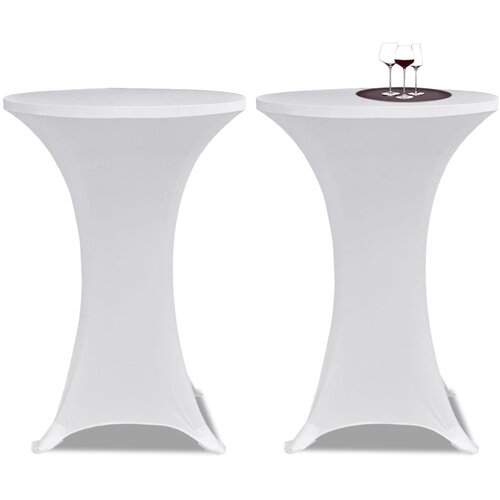 Maison Chic Prevleka za zunanjo pohištvo - Pregrinjalo za visoko mizo Ø70 cm belo raztegljivo 4 kosi, (21795461) Cene