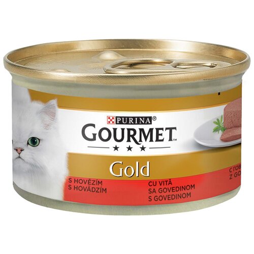 Gourmet gold vlažna hrana za mačke, goveđa pašteta, 85 g Slike