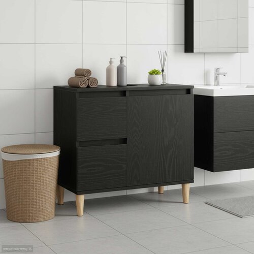  Kupaonski ormar Crni hrast 65 x 33 x 60 cm Konstruirano drvo Cene