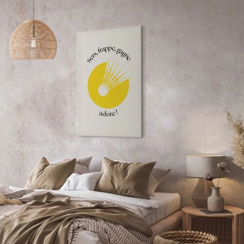  Slika - Badminton Shuttlecock on a Yellow Circle Background 80x120 Akustična Cene