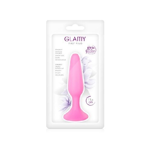  Silionski analni plug | Glamy First Pink M Slike