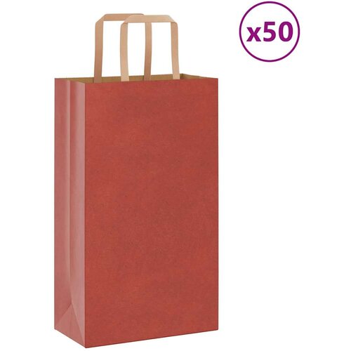  Papirnate vrećice 50 kom s ručkama crvene 21x11x36 cm Cijene