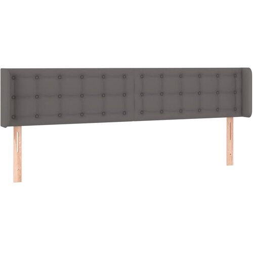  Uzglavlje s u&amp;scaron;ima sivo 203x16x78/88 cm od umjetne kože Slike