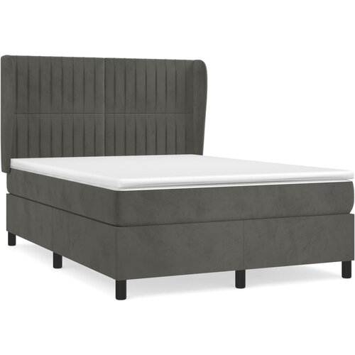 Maison Chic Box spring postelja - Vzmetna postelja z vzmetnico temno siva 140x200 cm žamet SL15652, (21901565) Cene
