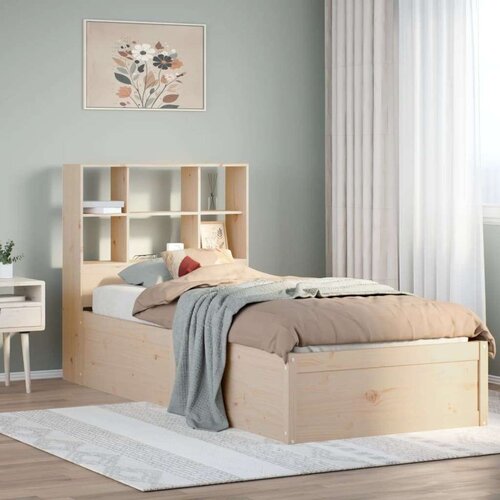 vidaXL Posteljni okvir brez vzmetnice 90x190 cm trdna borovina Cene