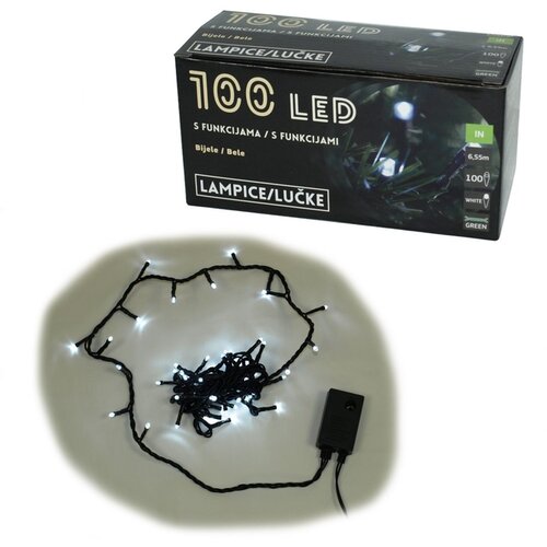  100 LED Lampica, bijele, 8 funkcija Cene