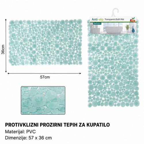 KMT Prostirka za kupatilo sa tačkicama, 57 x 36 cm, Tirkizna Cene