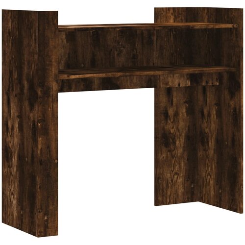 Maison Chic konzolna miza - miza ob steni dimljeni hrast 100x35x90 cm inženirski les, (21786500) Cene