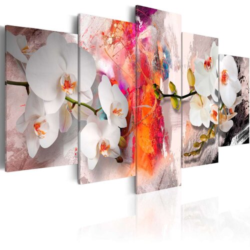  Slika - Colorful background and orchids 100x50 Slike