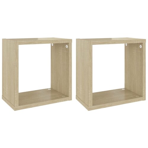 vidaXL Stenske police kockaste 2 kosa sonoma hrast 26x15x26 cm, (20915598) Cene