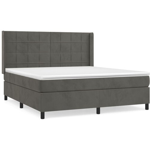 Maison Chic Box spring postelja - Vzmetna postelja z vzmetnico temno siva 160x200 cm žamet SL21416, (21893031) Cene