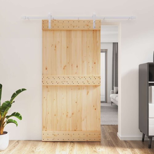  Klizna vrata Prirodna i bijela 100 x 210 cm Čvrsta borovina Cijene