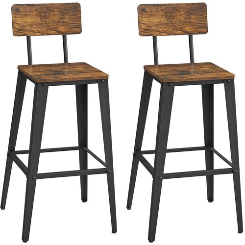 Songmics Set barskih stolov 2 kosa 45,4x45,4x102,2 cm rjava črna, (5000302481) Cene