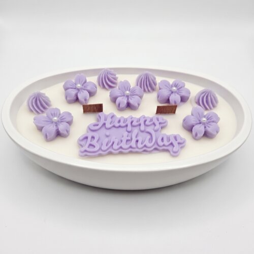 NOBAMO Svečka Happy Birthday - Bela / Vijolična / Če&scaron;nja in Mandelj Cene