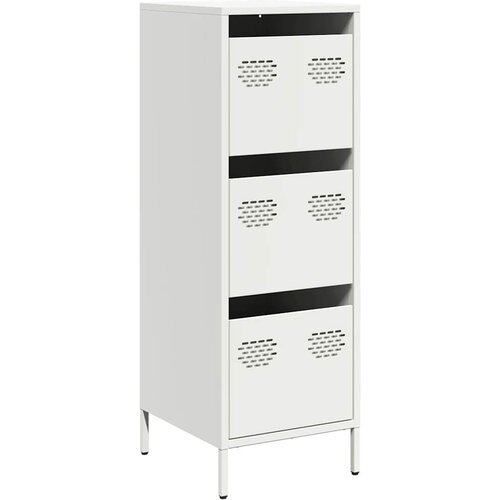 Maison Chic Visoka omara - Komoda - Predalnik bela 39x35x103,5 cm jeklo, (21716605) Slike