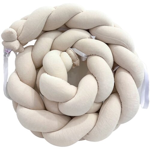 SuperMami Ogradica pletenica velur 300x22 cm, ecru Slike
