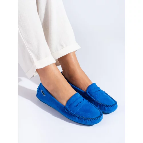 SHELOVET blue suede loafers