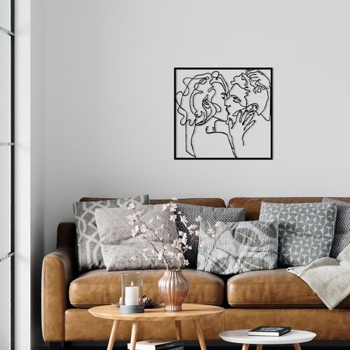 Wallity zidna dekoracija Kiss Me 1, 64x60cm, Crna Slike