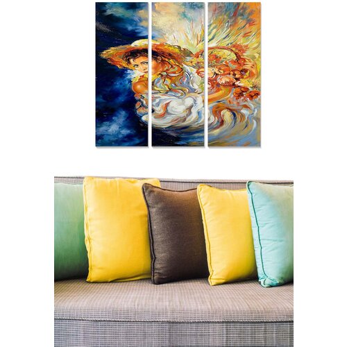 Wallity MDF1061978 multicolor decorative mdf painting (3 pieces) Slike