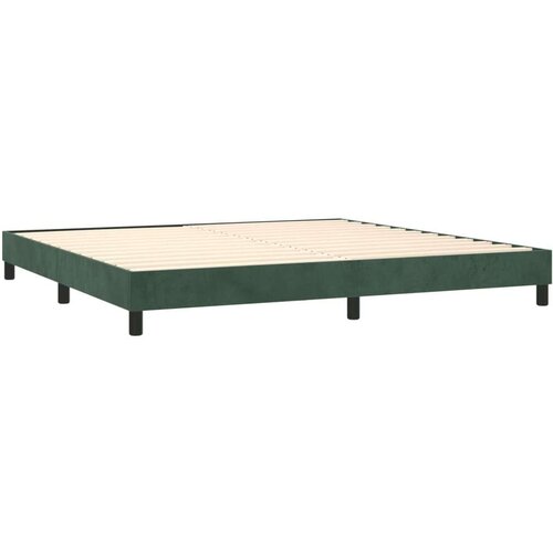  Box spring s madracem LED tamnozeleni 200x200 cm bar&amp;scaron;un Slike