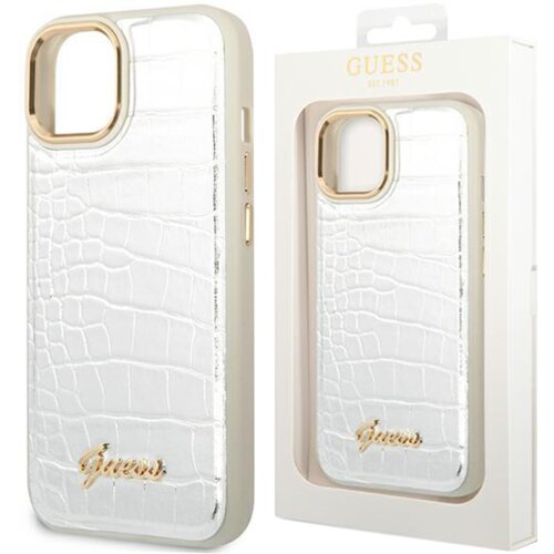 Guess OVITEK HARDCASE ZA IPHONE 14 6.1 SREBRN CROCO, (21833880) Cene
