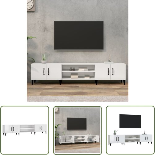 The Living Store TV omarica visok sijaj bela 180x31,5x40 cm inženirski les - TV Omarica, (21738317) Cene