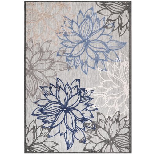 Lesnina XXXL TEKAČ Floral 80/200 cm tkano modra, siva, bela Cene