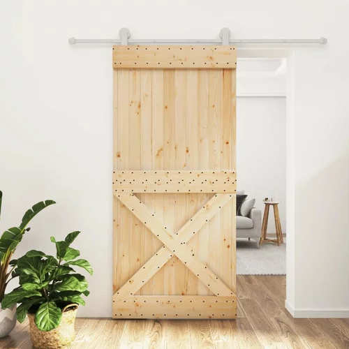  Klizna vrata s priborom za montažu 95 x 210 cm masivna borovina