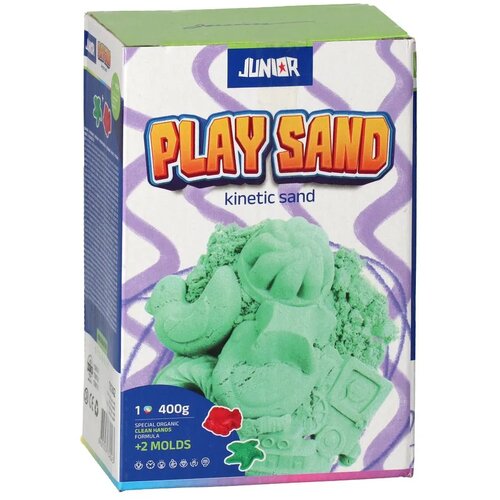 Play sand, kinetički pesak sa kalupima, zelena, 400g ( 130742 ) Slike