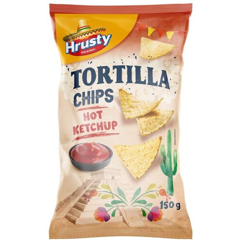 Hrusty Čips tortilja hot ketchup 150g Slike