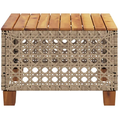  Vrtni stol bež 55 x 55 x 36 cm od poliratana i bagremovog drva Slike