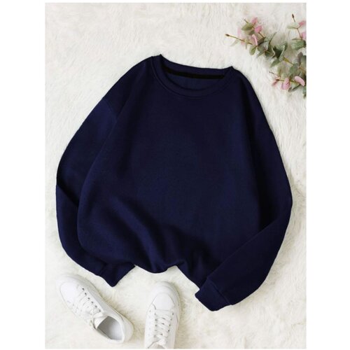 Ku0026H TWENTY-ONE Women's Navy Blue Plain Crew Neck Sweatshirt | ePonuda.com