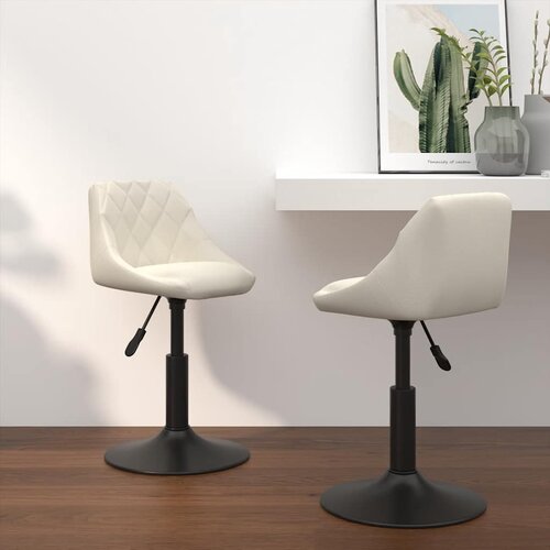 vidaXL Vrtljiv jedilni stol 2 kosa krem žamet Cene