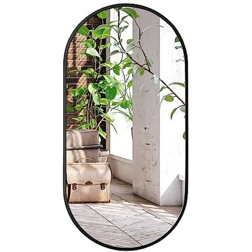  Ovalno ogledalo 100x50 cm s crnim okvirom Slike