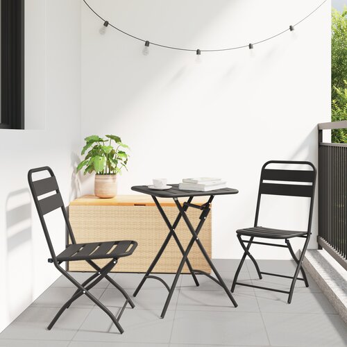 vidaXL Sklopive vrtne stolice 2 kom Antracit 42x52x82 cm Čelik obložen prahom Cijene