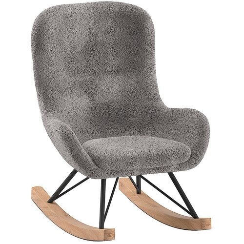 Vipack Siva dječja fotelja za ljuljanje od bouclé tkanine ROCKY – Cijene